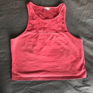 💖💀 Pink Skull Lace Halter Crop Top